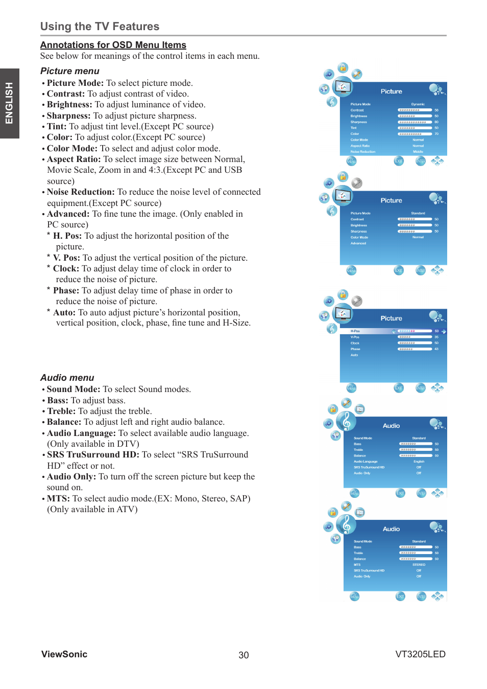 Using the tv features | VIEWSONIC VS13915-1M User Manual | Page 41 / 63