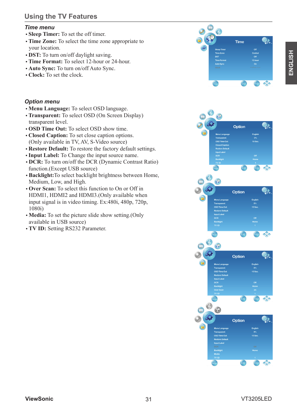 Using the tv features | VIEWSONIC VS13915-1M User Manual | Page 42 / 63