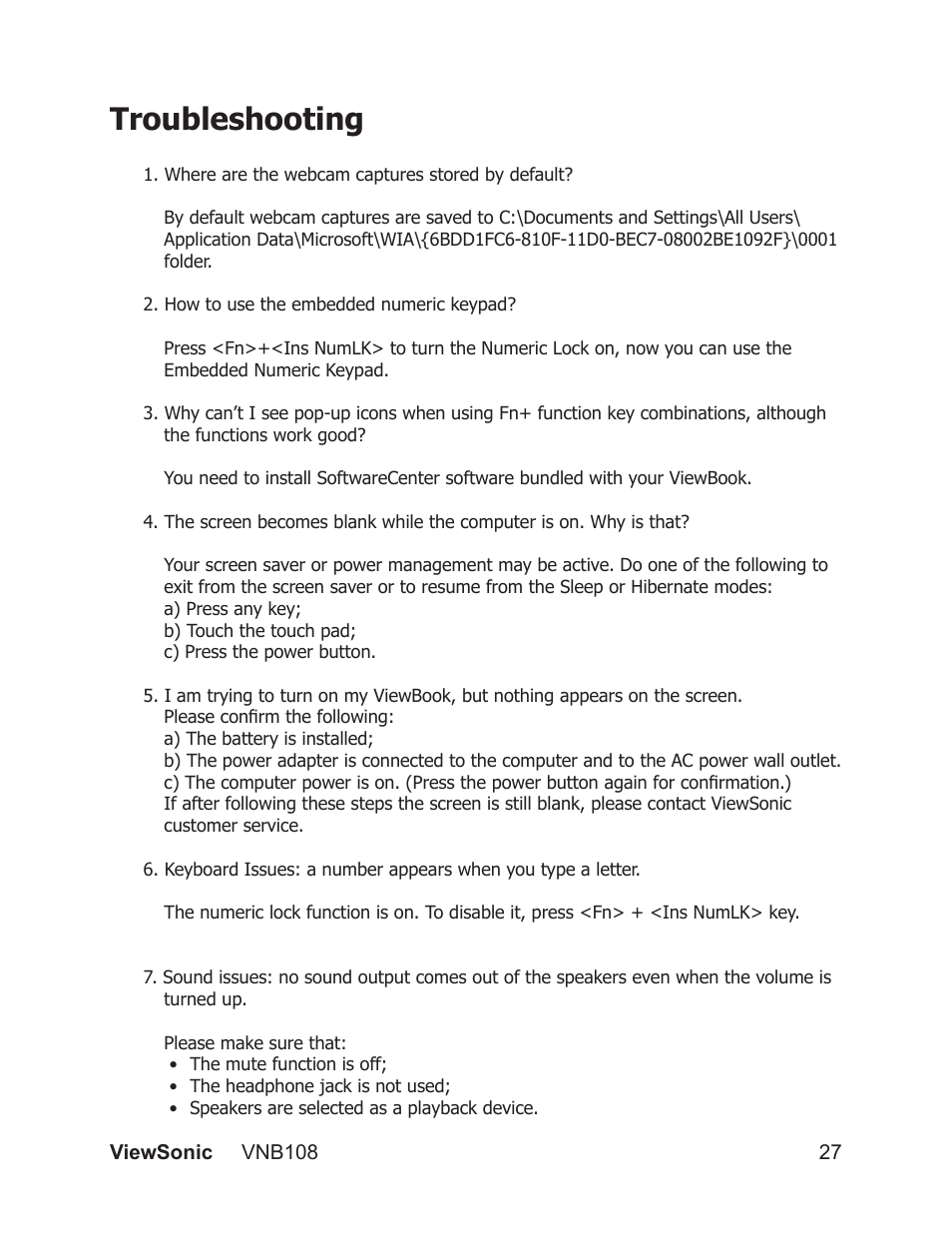 Troubleshooting | VIEWSONIC VS13329 User Manual | Page 33 / 38