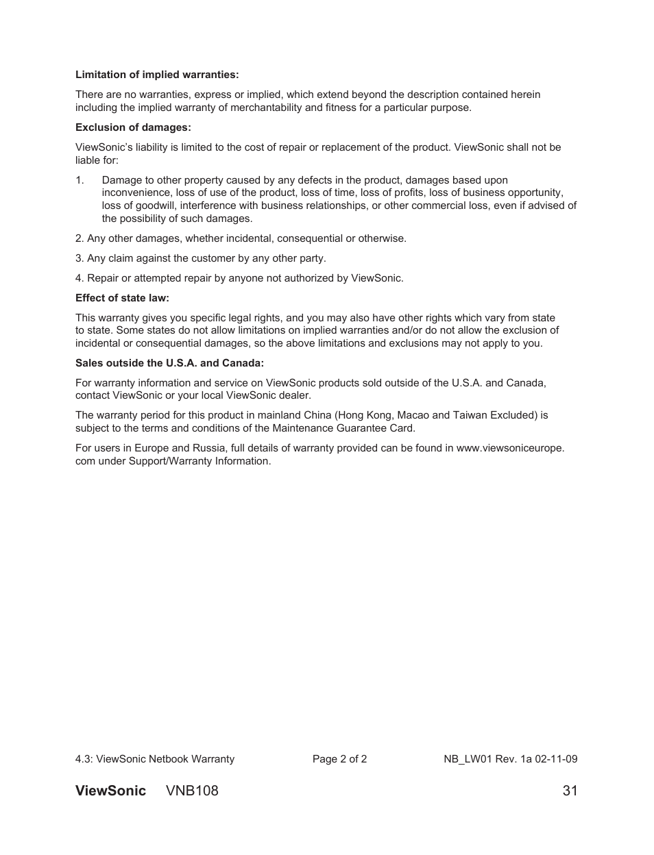 VIEWSONIC VS13329 User Manual | Page 37 / 38