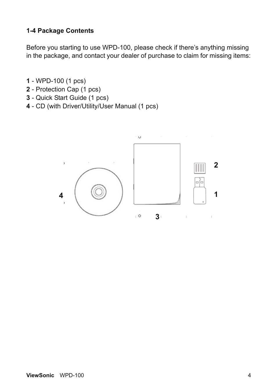 VIEWSONIC WPD-100 VS13789 User Manual | Page 10 / 60