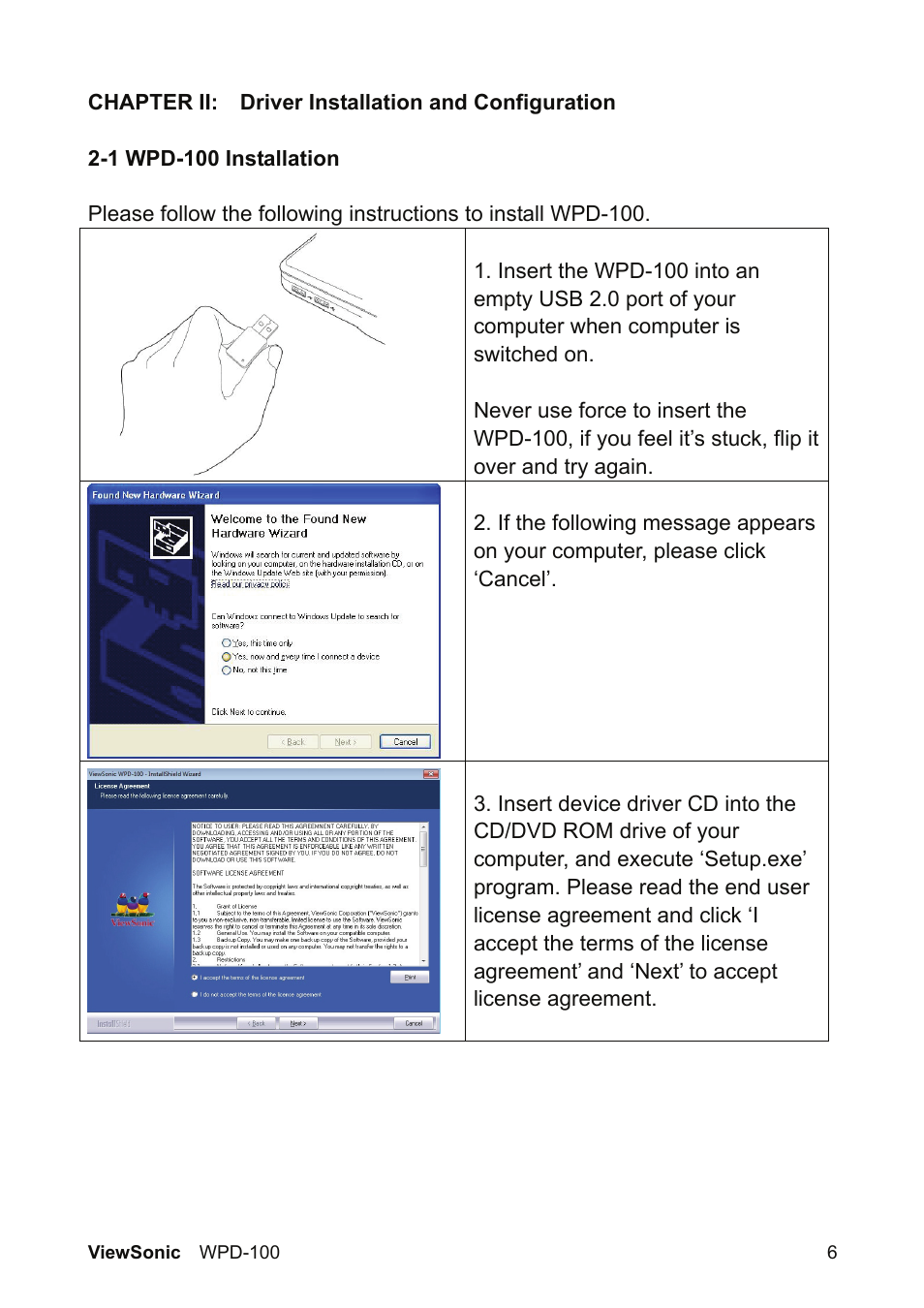 VIEWSONIC WPD-100 VS13789 User Manual | Page 12 / 60