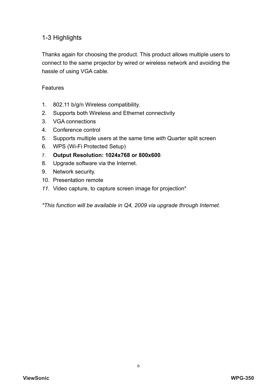 3 highlights | VIEWSONIC Wireless Presentation Gateway WPG-350 VS12526 User Manual | Page 11 / 65