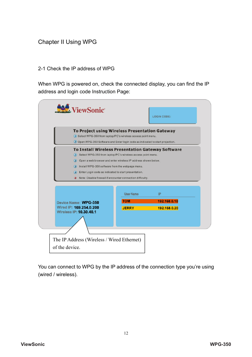 VIEWSONIC Wireless Presentation Gateway WPG-350 VS12526 User Manual | Page 17 / 65