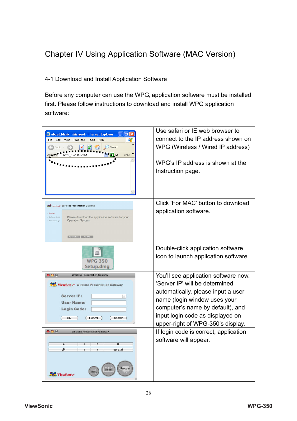 VIEWSONIC Wireless Presentation Gateway WPG-350 VS12526 User Manual | Page 31 / 65