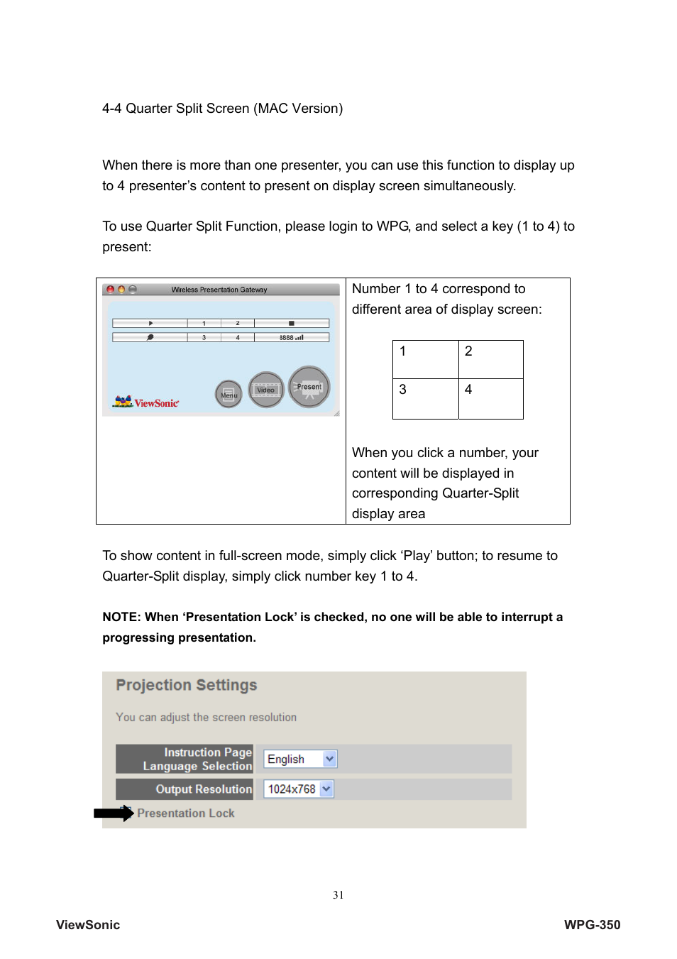 VIEWSONIC Wireless Presentation Gateway WPG-350 VS12526 User Manual | Page 36 / 65