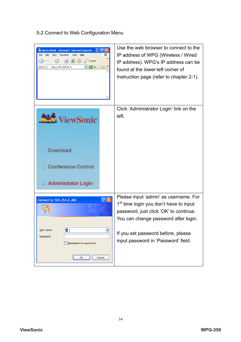 VIEWSONIC Wireless Presentation Gateway WPG-350 VS12526 User Manual | Page 39 / 65