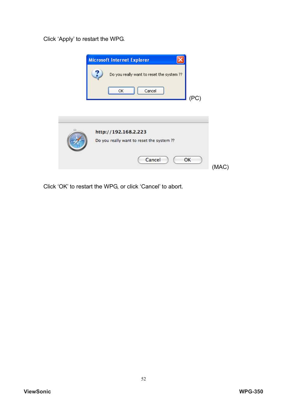VIEWSONIC Wireless Presentation Gateway WPG-350 VS12526 User Manual | Page 57 / 65