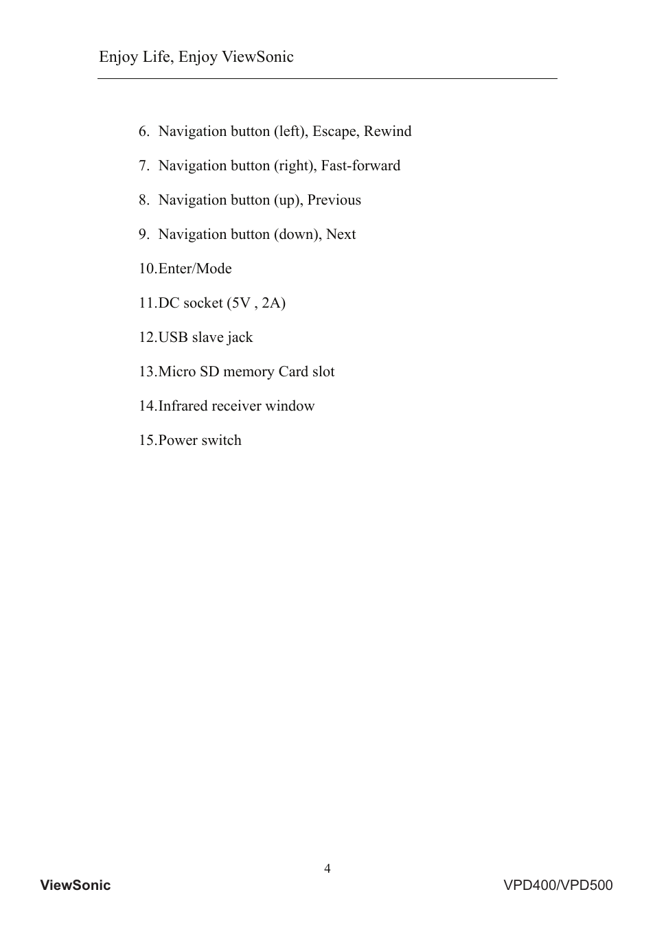VIEWSONIC Portable Media Player VS12836 User Manual | Page 8 / 38