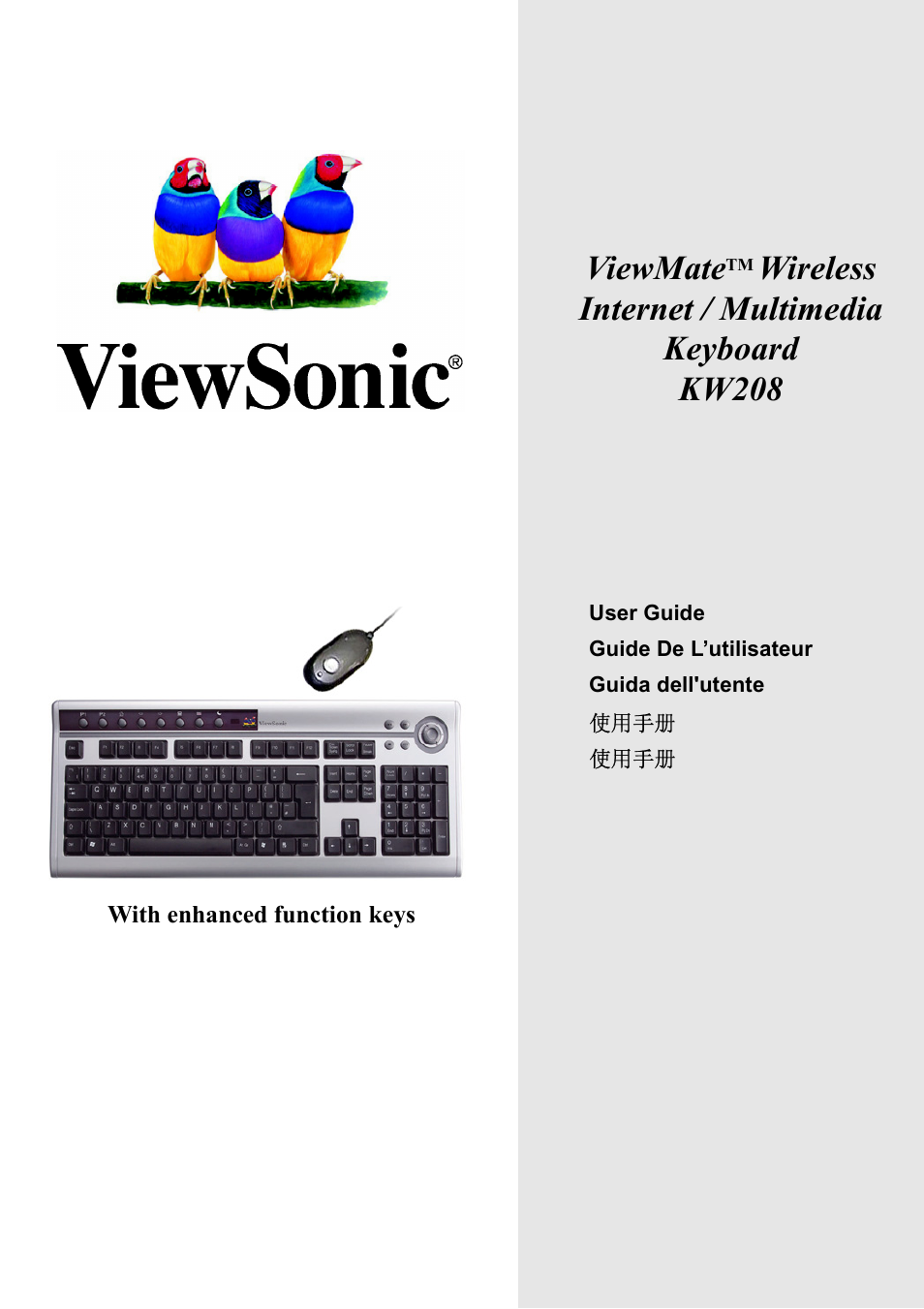 VIEWSONIC ViewMate KW208 User Manual | 13 pages