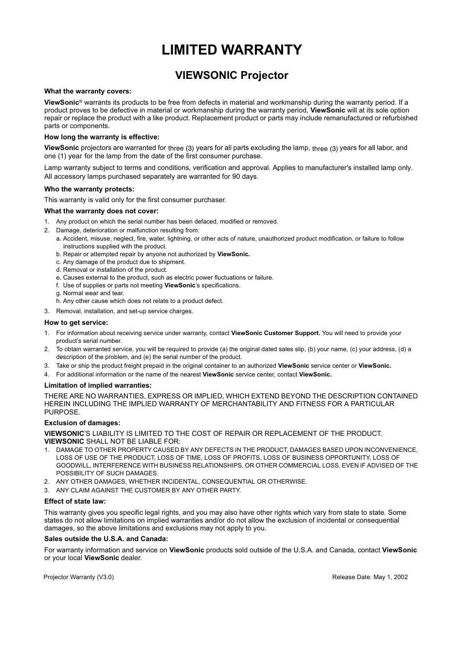 VIEWSONIC PJ255D User Manual | Page 33 / 34
