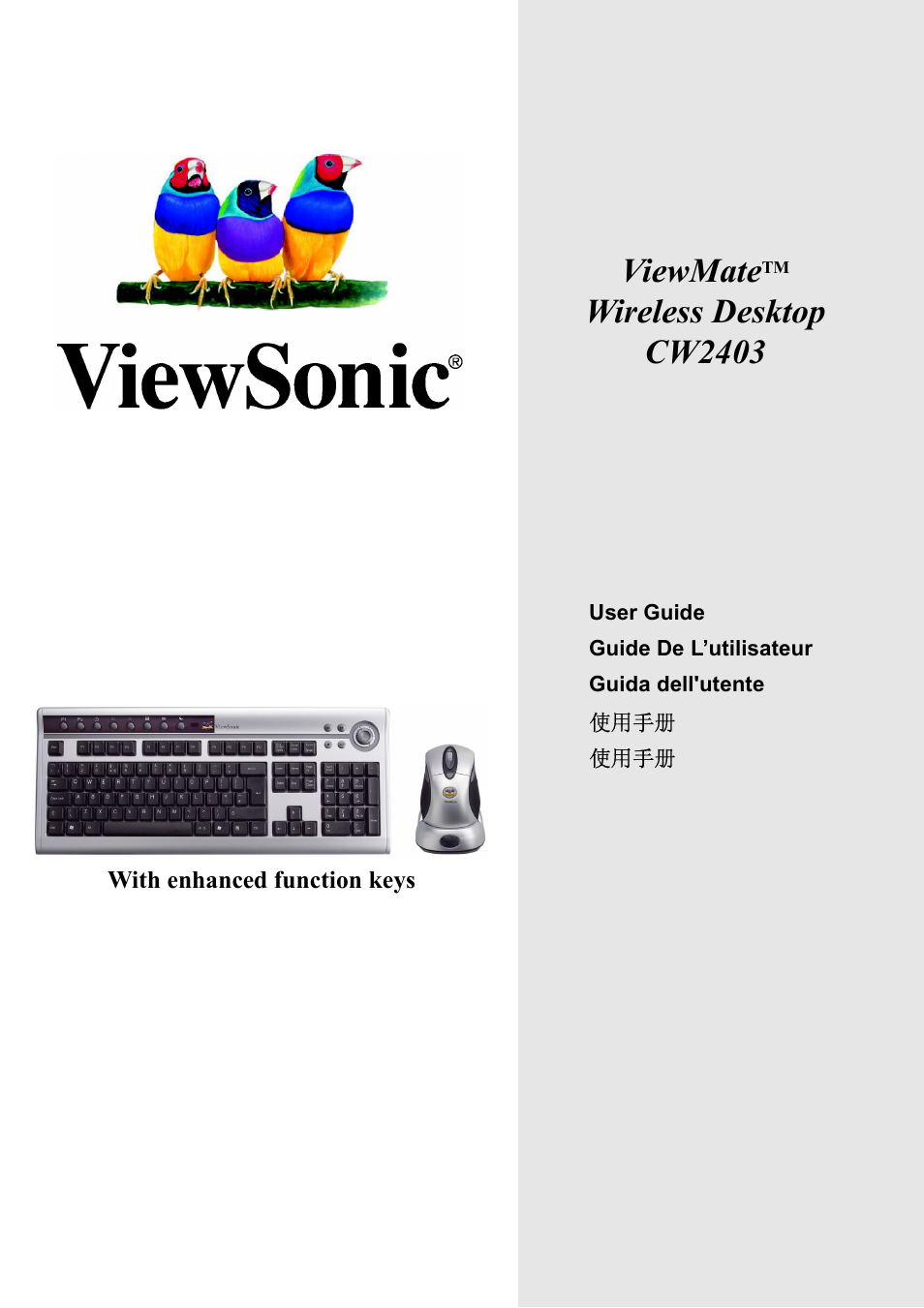VIEWSONIC CW2403 User Manual | 15 pages