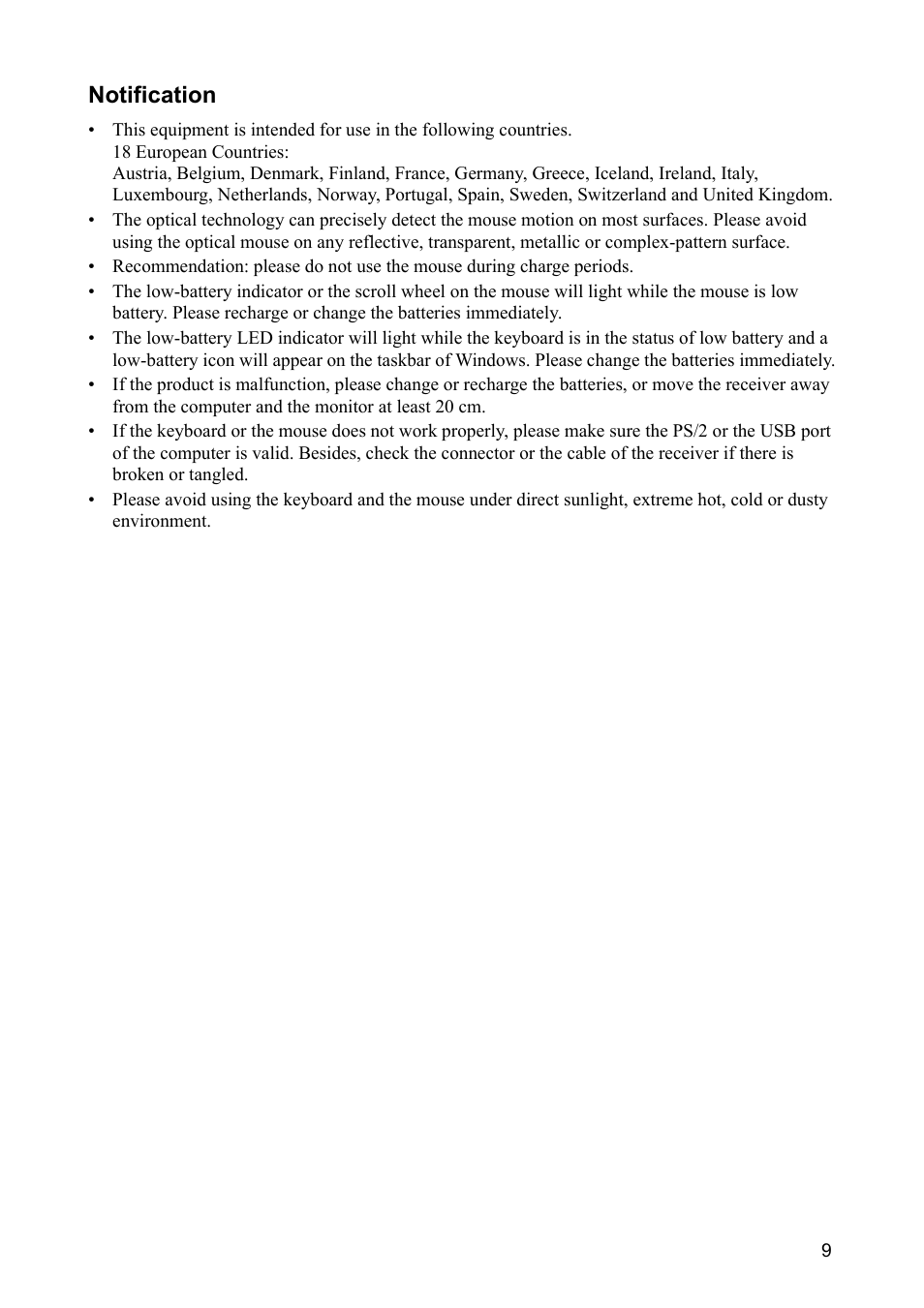Notification | VIEWSONIC CW2403 User Manual | Page 10 / 15