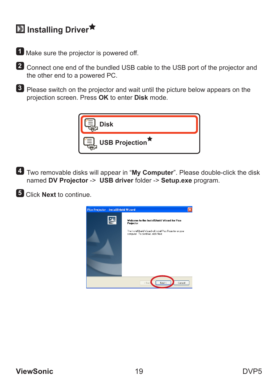 Installing driver | VIEWSONIC VS13783 User Manual | Page 25 / 37