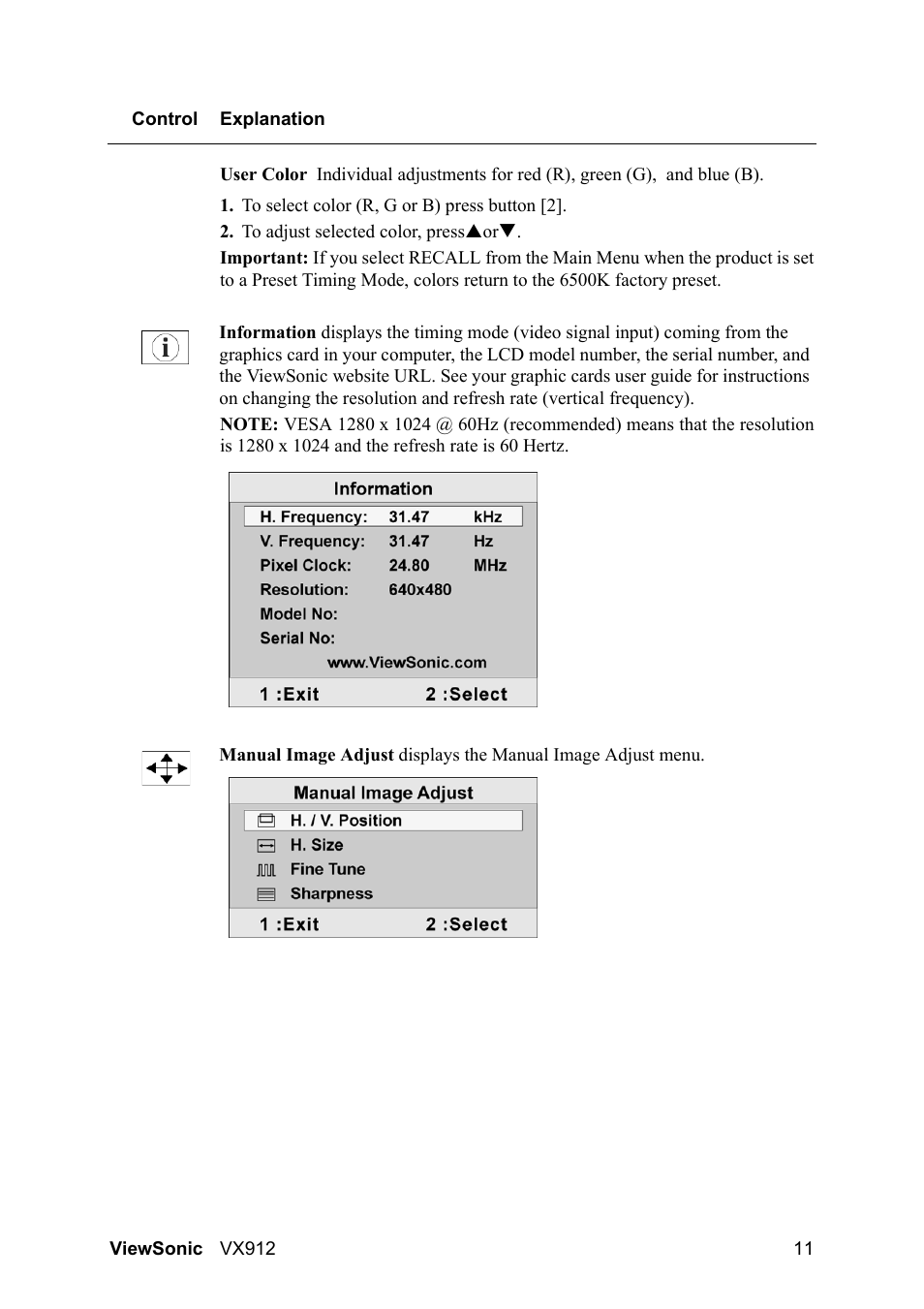 VIEWSONIC VX912 User Manual | Page 13 / 21