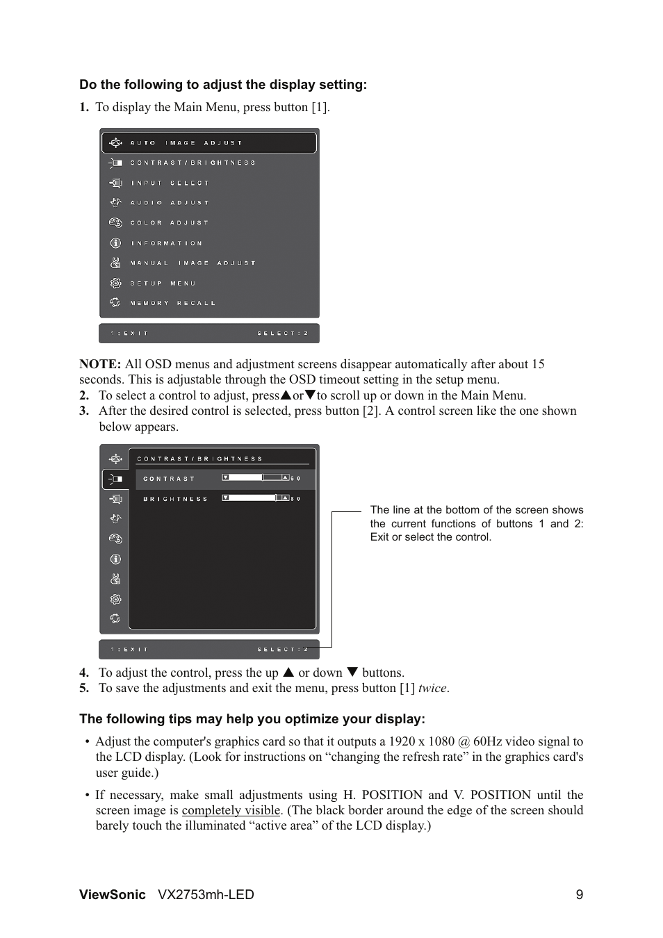 VIEWSONIC VX2753MH-LED VS13918 User Manual | Page 11 / 25