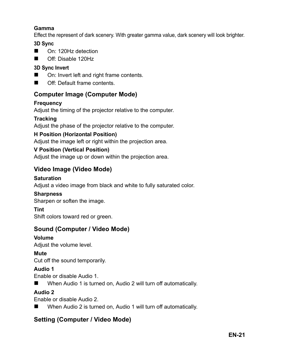 VIEWSONIC PJD6221 DLP Projector VS12472 User Manual | Page 24 / 59
