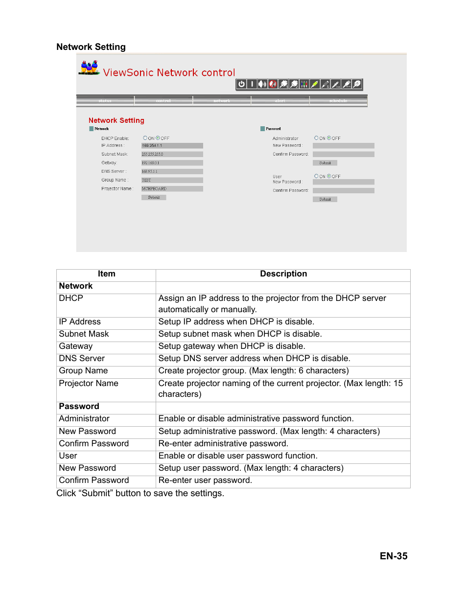 VIEWSONIC PJD6221 DLP Projector VS12472 User Manual | Page 38 / 59