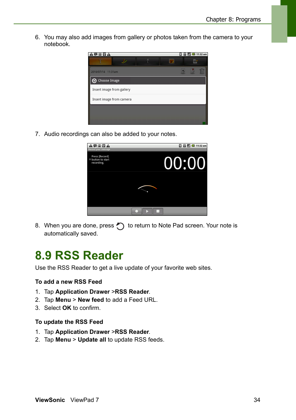 9 rss reader | VIEWSONIC VS13761 User Manual | Page 46 / 67