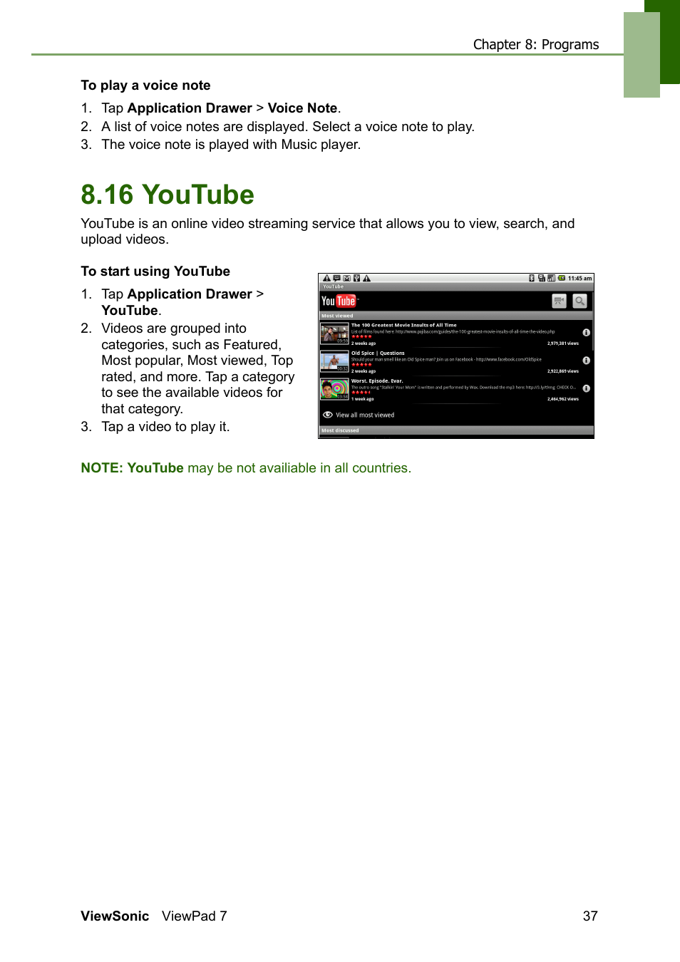 16 youtube | VIEWSONIC VS13761 User Manual | Page 49 / 67