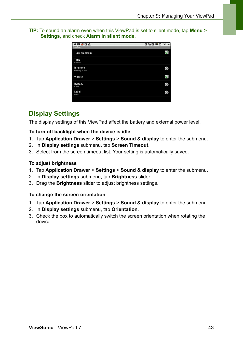 Display settings | VIEWSONIC VS13761 User Manual | Page 55 / 67