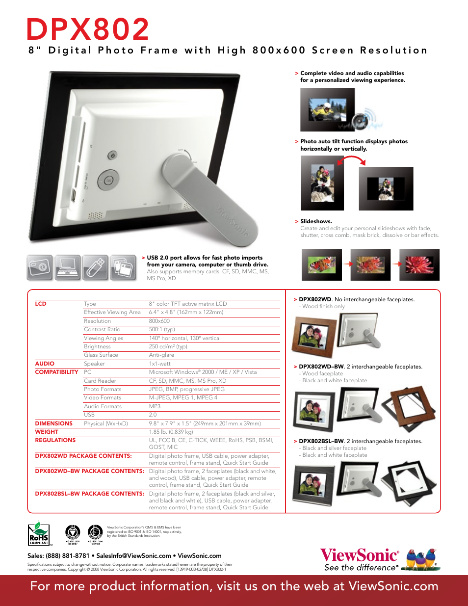 Dpx802 | VIEWSONIC DPX802 User Manual | Page 2 / 2