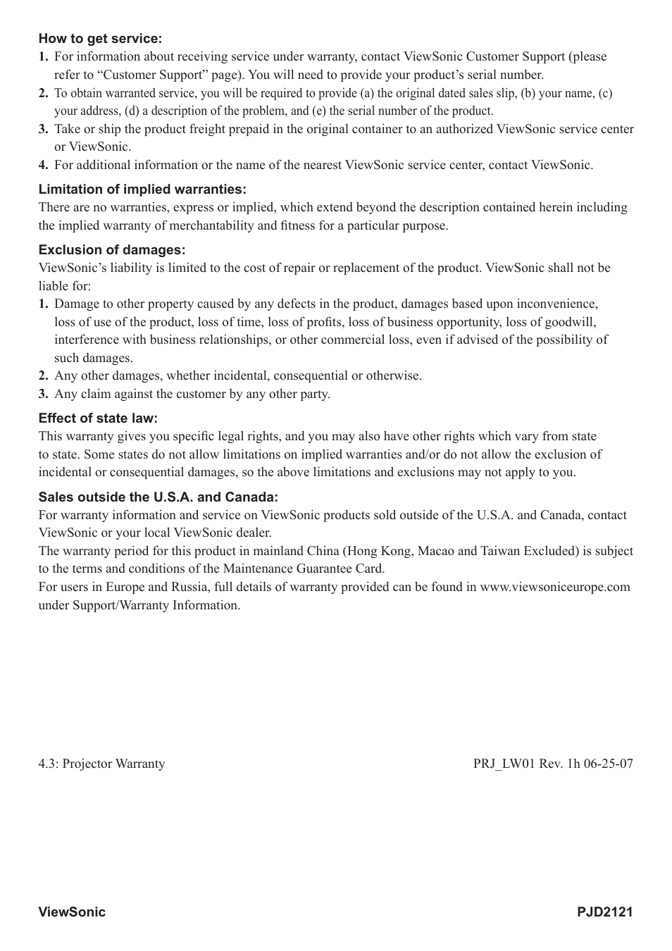 VIEWSONIC PJD2121 VS12617 User Manual | Page 33 / 36