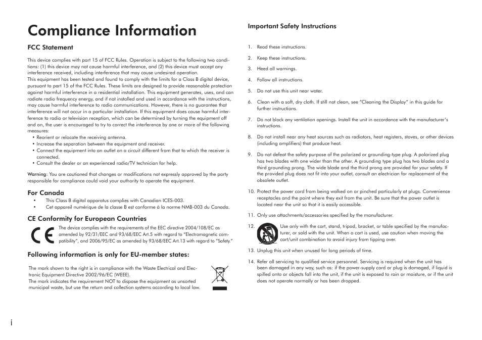 Compliance information | VIEWSONIC Precision VS11856 User Manual | Page 2 / 60