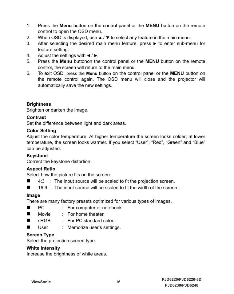 Adjust the settings with t / u | VIEWSONIC VS11986 User Manual | Page 23 / 55