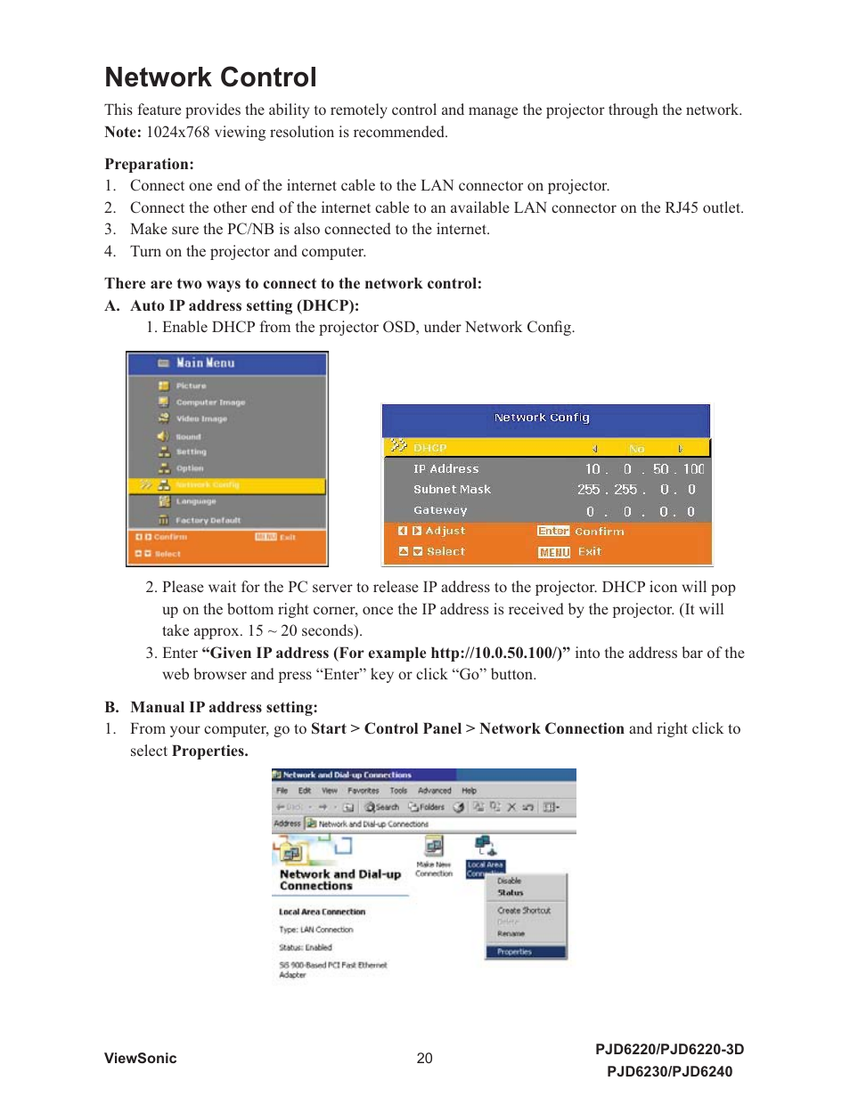 Network control | VIEWSONIC VS11986 User Manual | Page 27 / 55