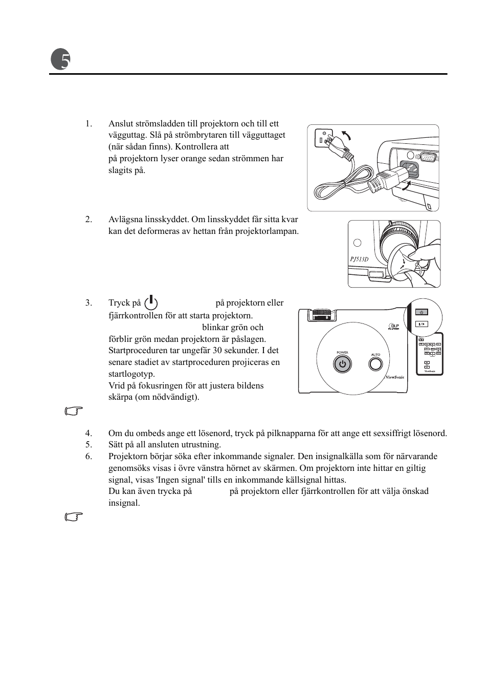 Användning, Start | VIEWSONIC VS11959 User Manual | Page 23 / 57