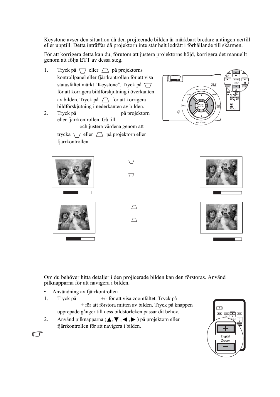 Korrigera keystone | VIEWSONIC VS11959 User Manual | Page 26 / 57