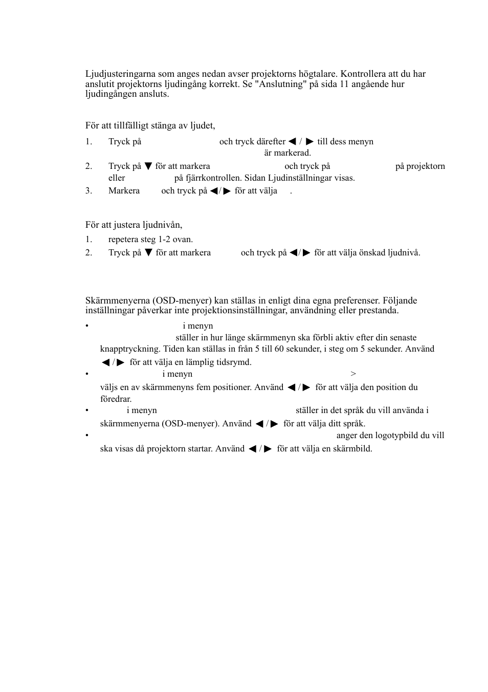 Justera ljudet, Göra projektorns menyer personliga | VIEWSONIC VS11959 User Manual | Page 33 / 57