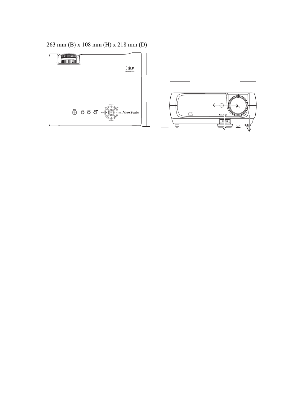 Externa dimensioner | VIEWSONIC VS11959 User Manual | Page 52 / 57