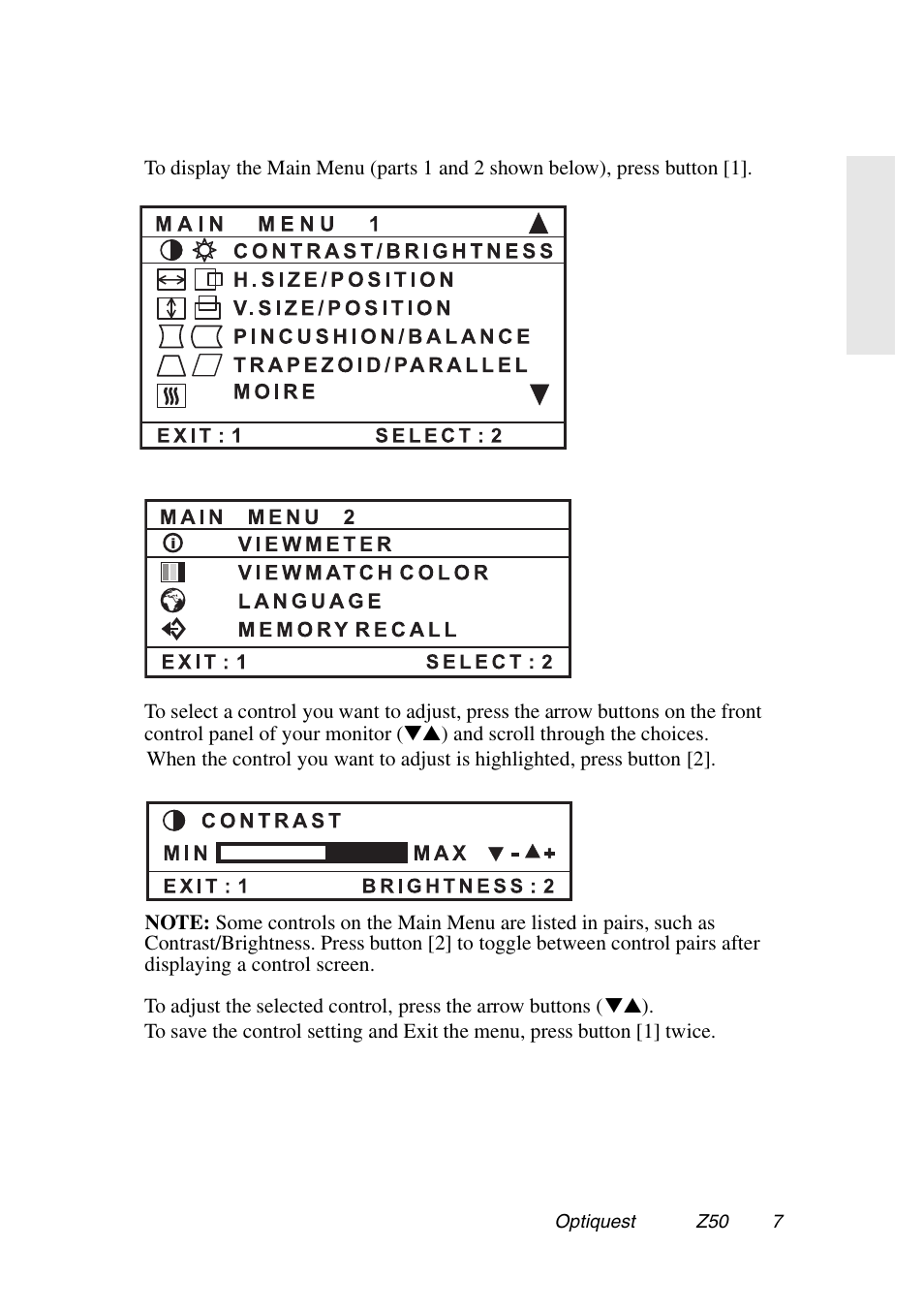 VIEWSONIC Optiquest Z50 User Manual | Page 8 / 18