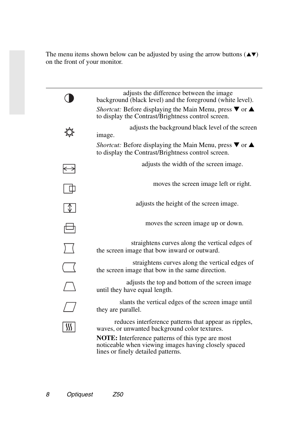 VIEWSONIC Optiquest Z50 User Manual | Page 9 / 18