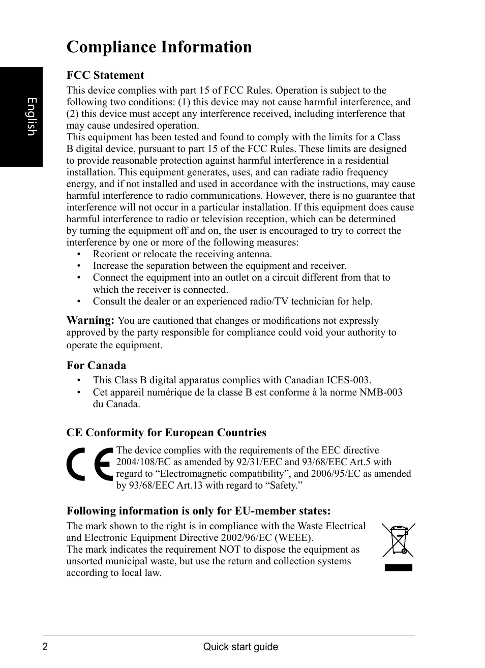 Compliance information, English | VIEWSONIC DPX1002 User Manual | Page 2 / 47