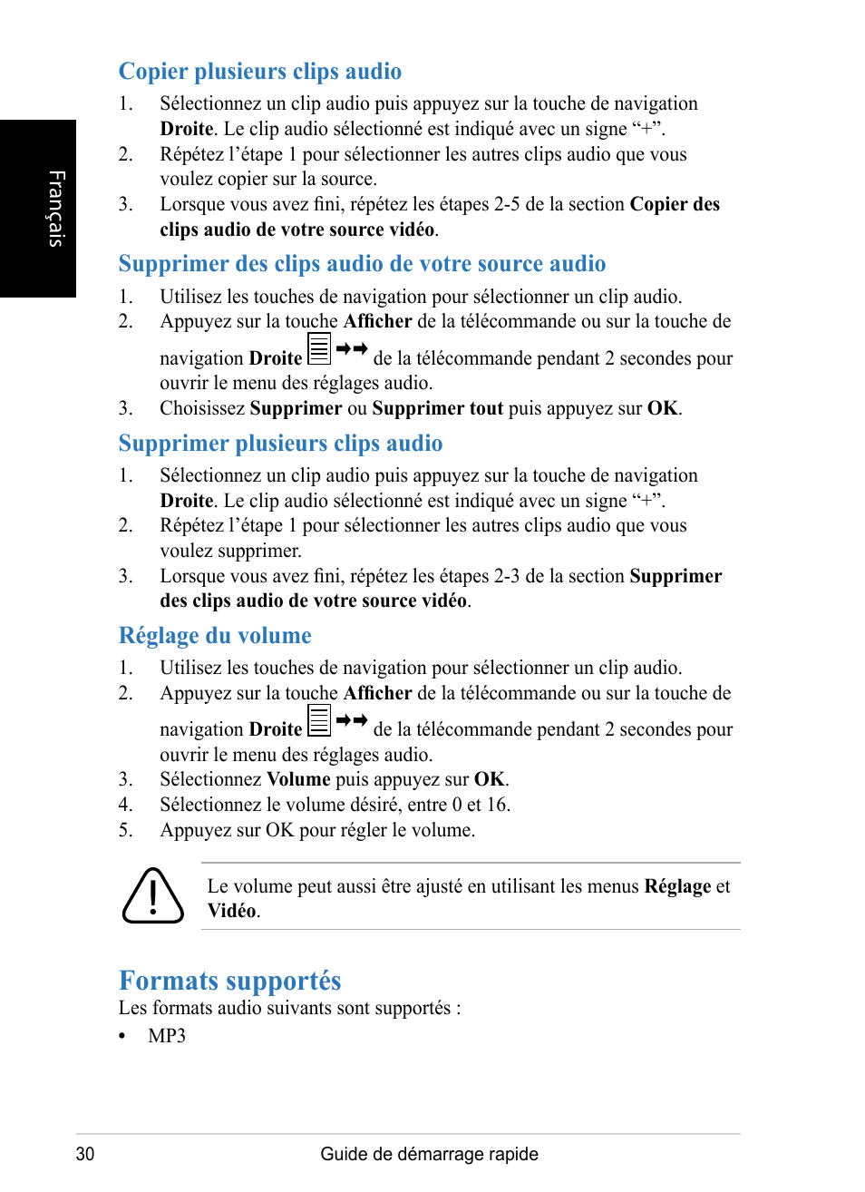 Formats supportés | VIEWSONIC DPX1002 User Manual | Page 30 / 47