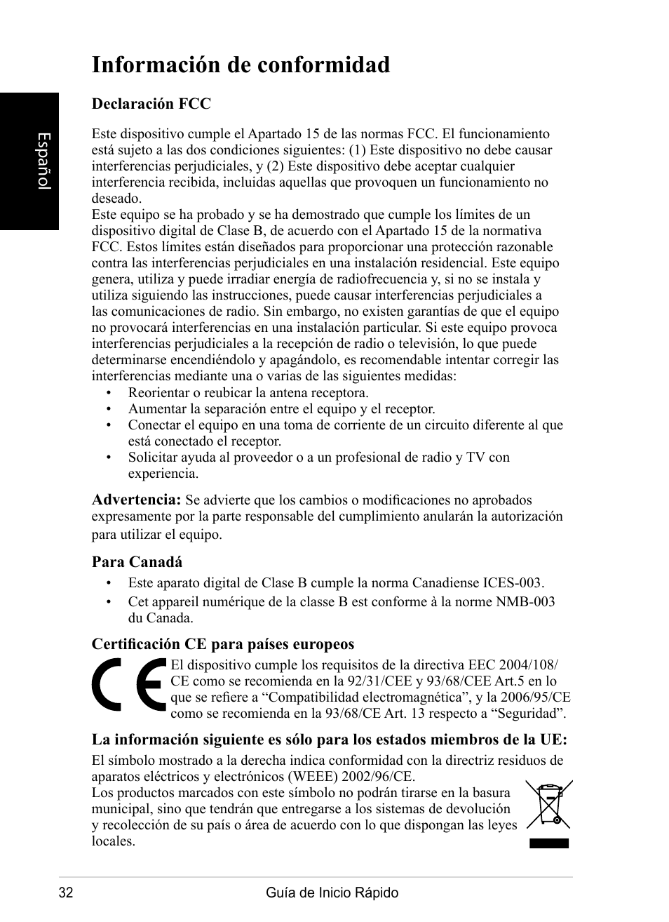 Información de conformidad, Español | VIEWSONIC DPX1002 User Manual | Page 32 / 47