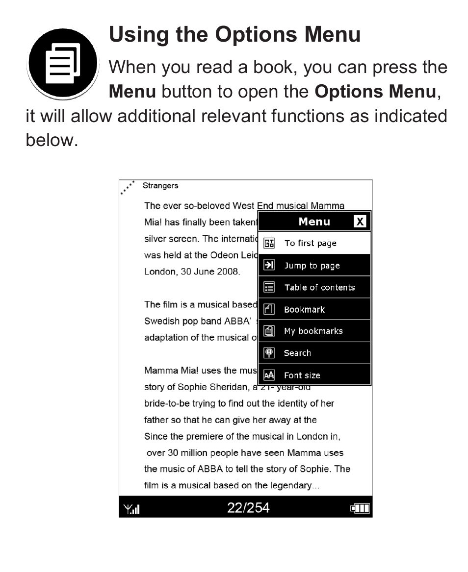 Using the options menu | VIEWSONIC VS13394 User Manual | Page 38 / 73