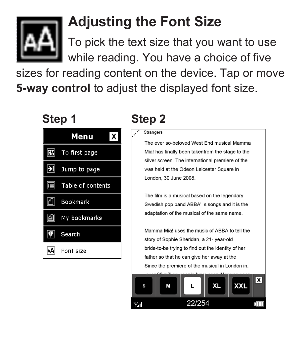 Adjusting the font size | VIEWSONIC VS13394 User Manual | Page 49 / 73