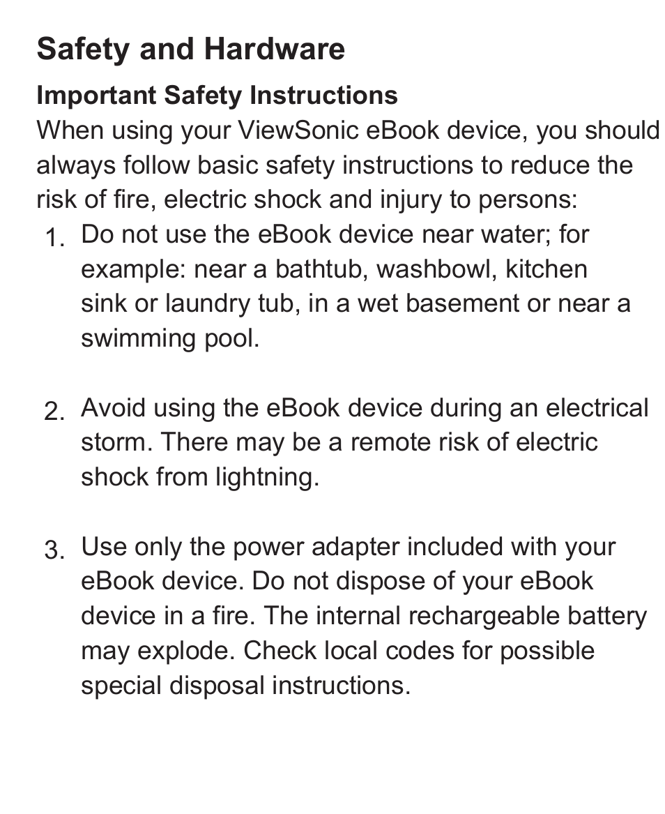 Safety and hardware | VIEWSONIC VS13394 User Manual | Page 61 / 73