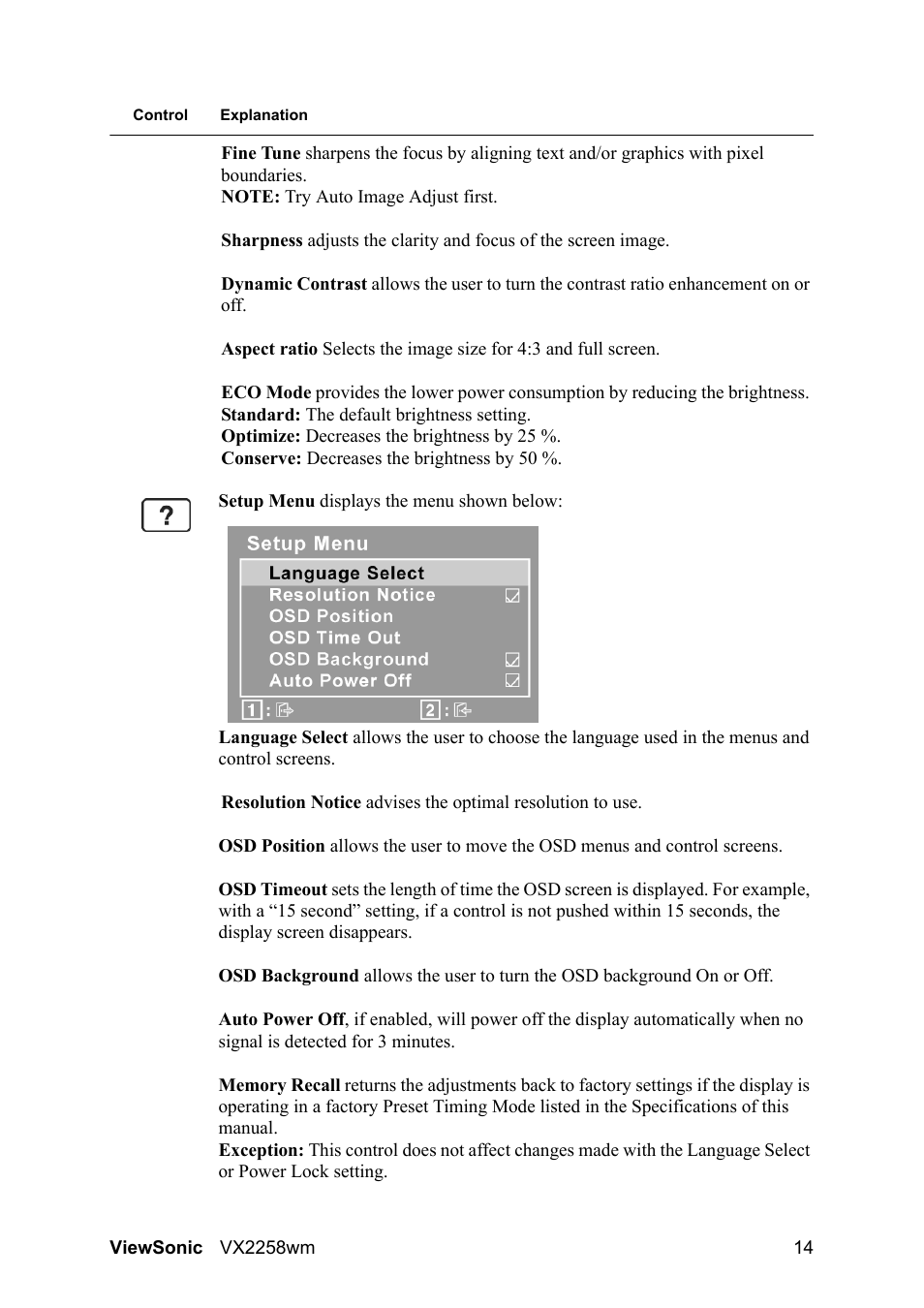 VIEWSONIC VX2258WM User Manual | Page 16 / 25