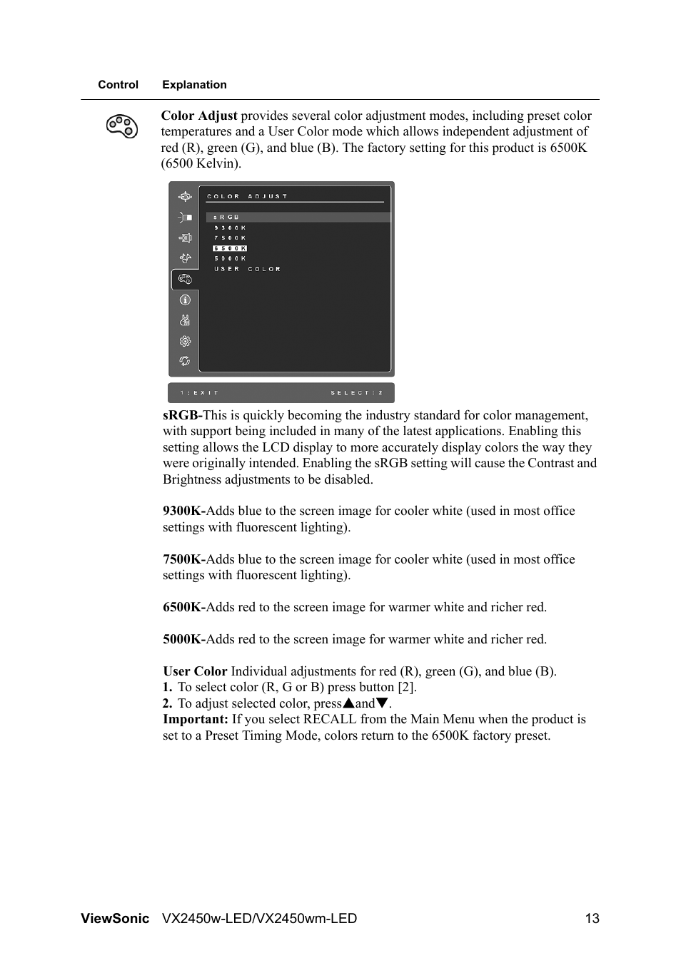 VIEWSONIC VX2450wm-LED User Manual | Page 16 / 27