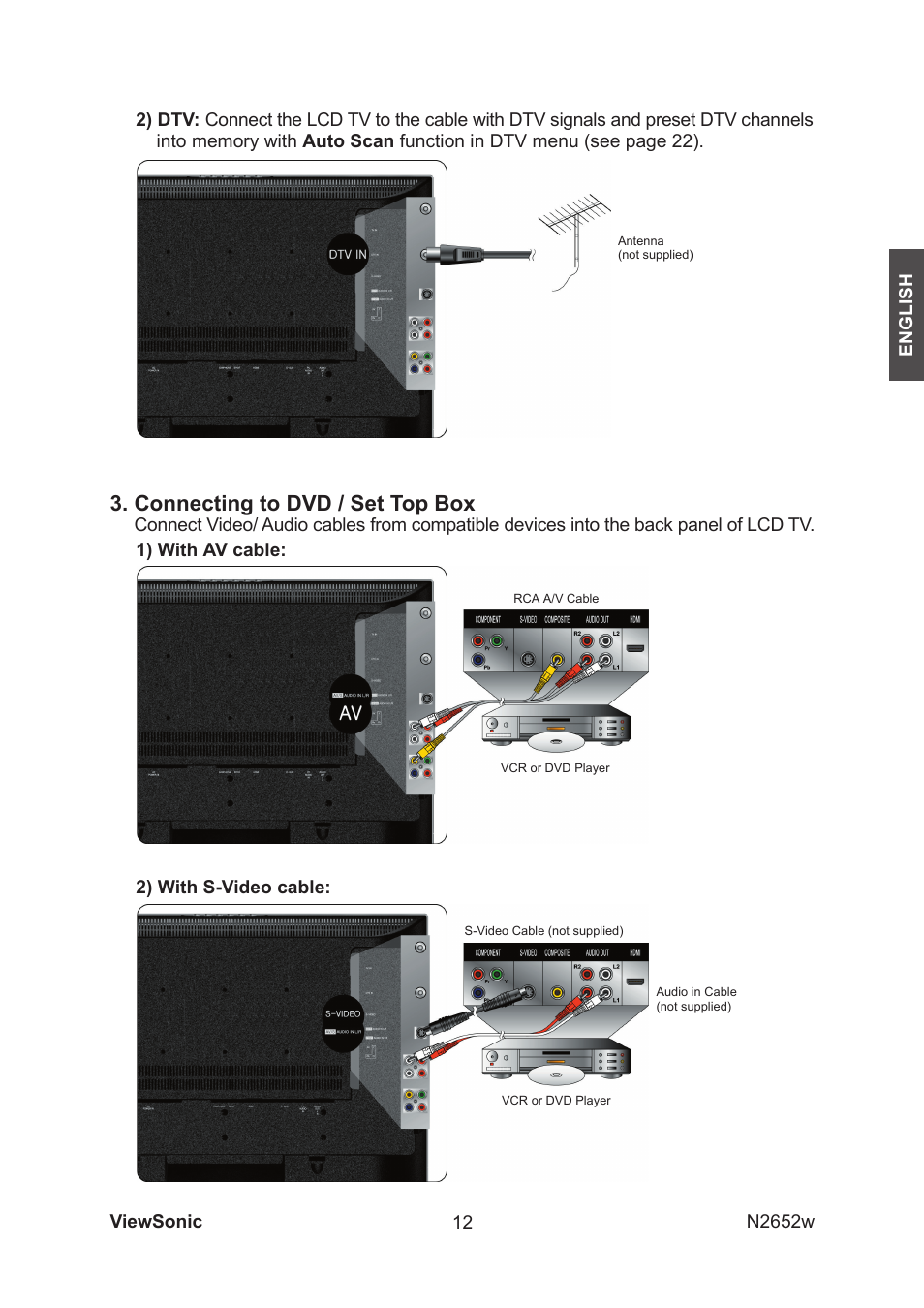 Connecting to dvd / set top box | VIEWSONIC VS11620-1M User Manual | Page 14 / 36