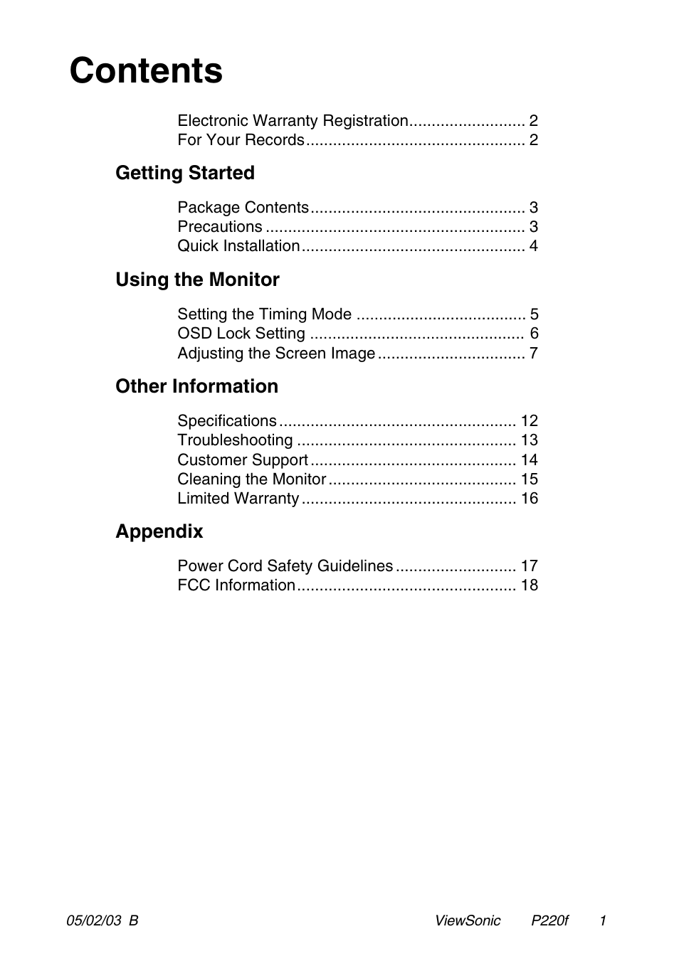 VIEWSONIC P220f User Manual | Page 2 / 20
