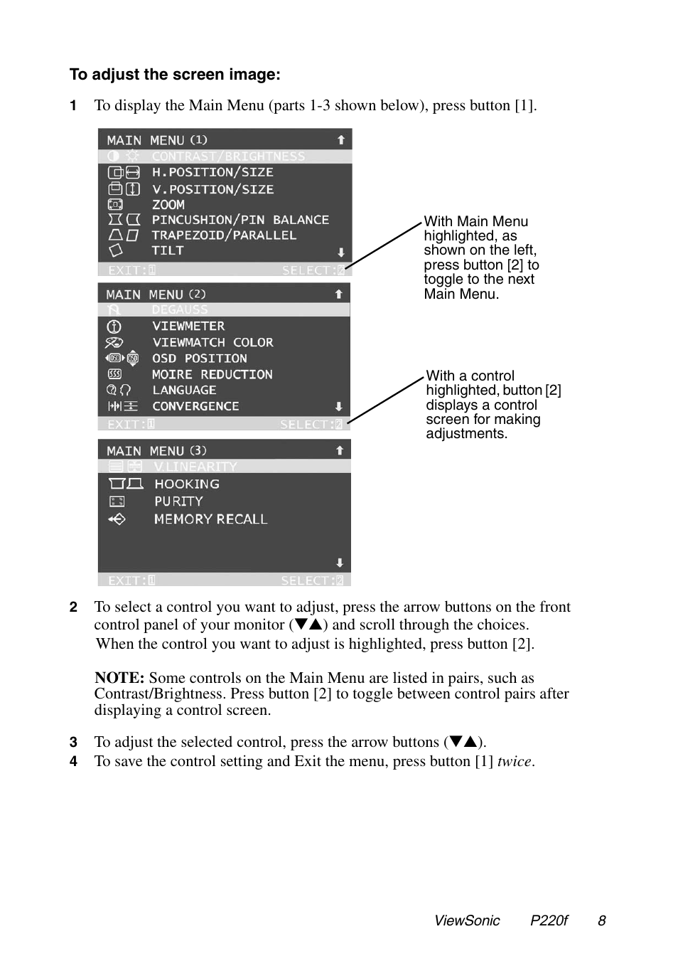VIEWSONIC P220f User Manual | Page 9 / 20