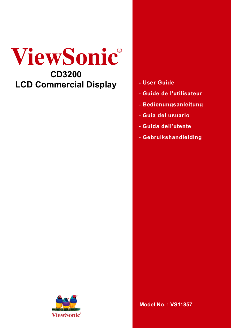 VIEWSONIC VS11857 User Manual | 66 pages