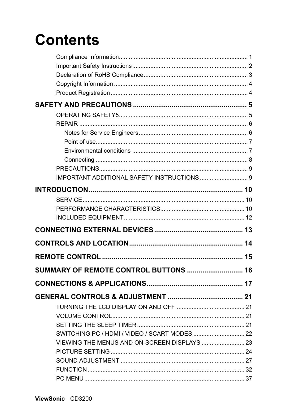 VIEWSONIC VS11857 User Manual | Page 2 / 66