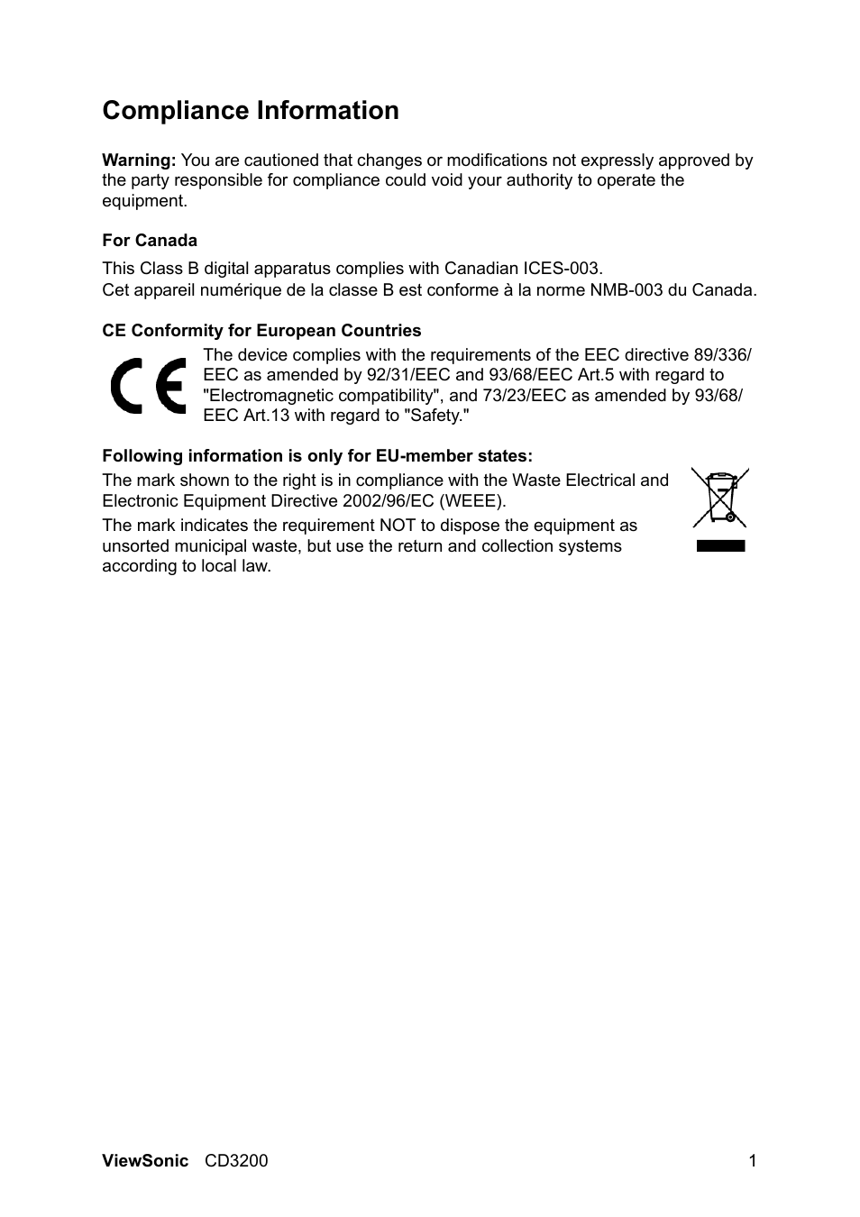 Compliance information | VIEWSONIC VS11857 User Manual | Page 4 / 66